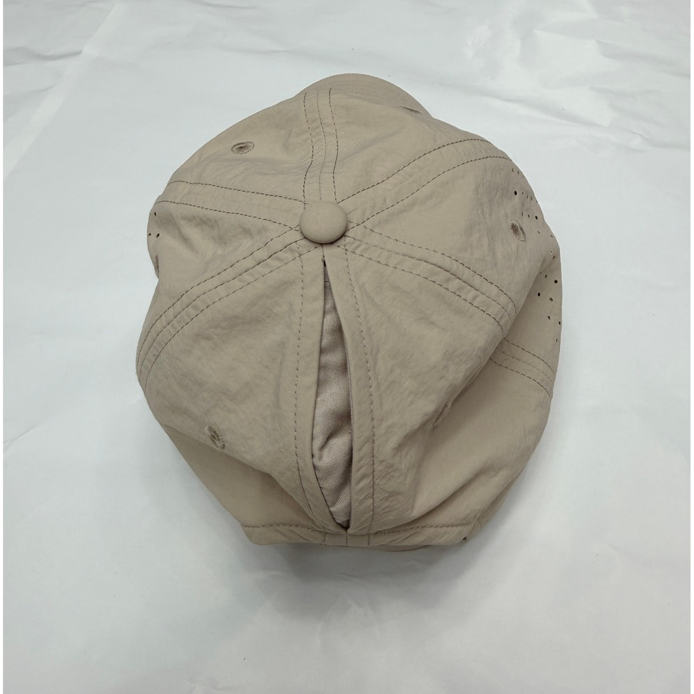 Tan Ponytail Baseball Cap Women Athletic Running Hat High Bun Hole Beige - Picture 3 of 3